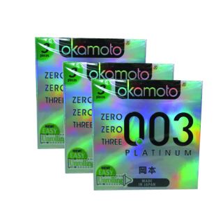 Bao Cao Su Okamoto 0.03 Platinum Hộp 3 Cái x 3 Hộp