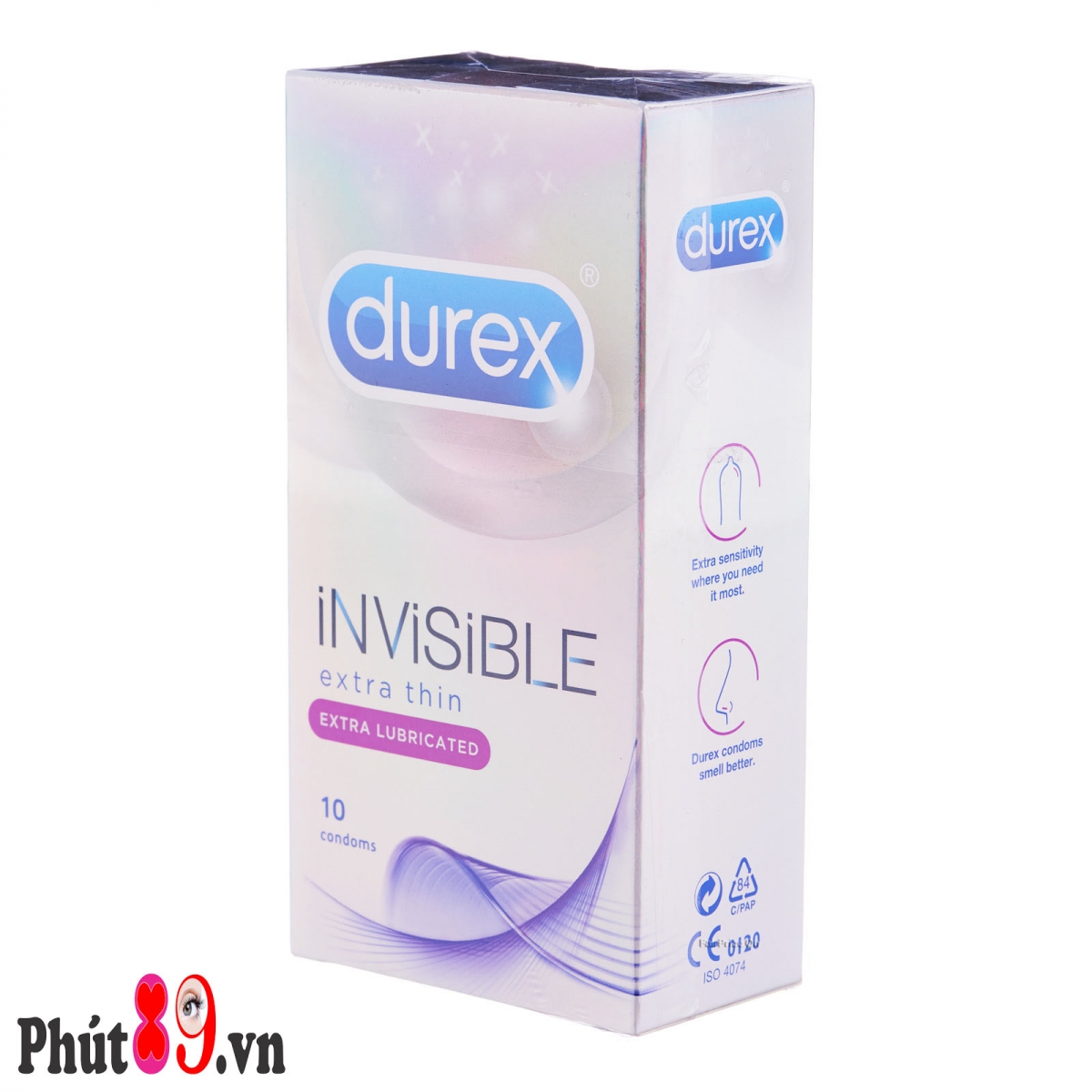durex invisible extra lubricated 10 cái