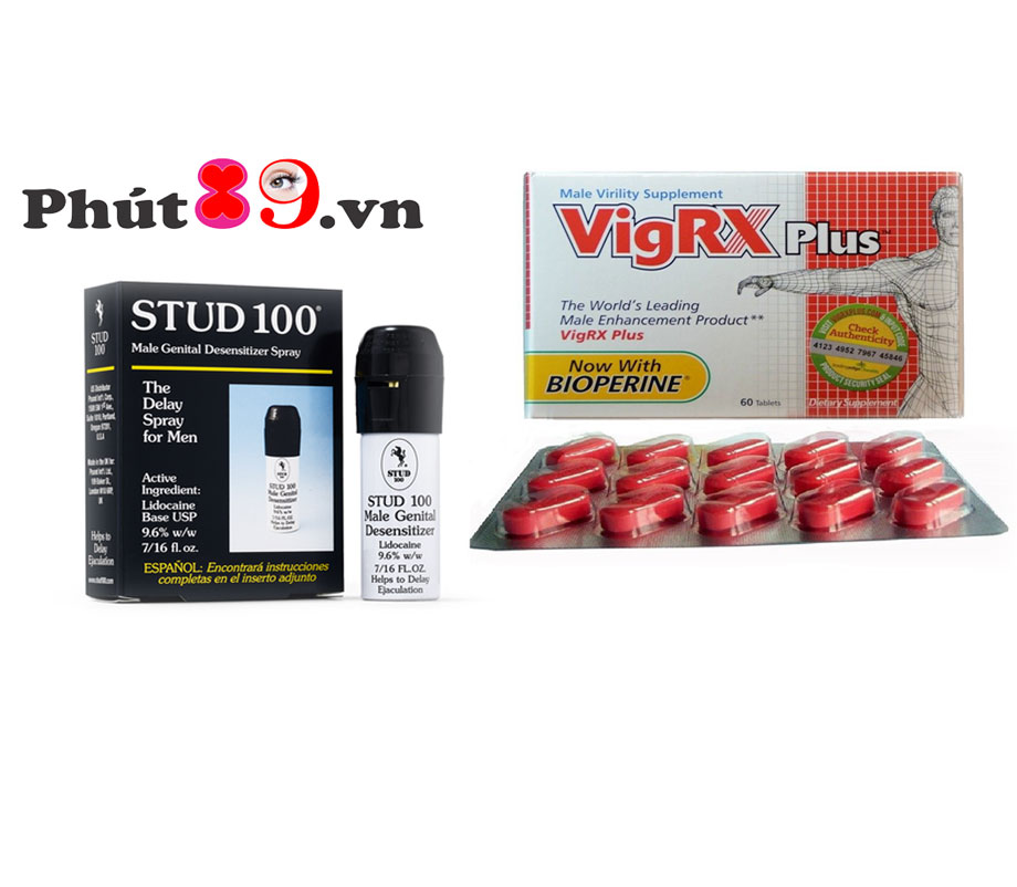 combo 01 vigrx plus & 01 thuốc xịt stud 100